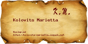 Kolovits Marietta névjegykártya